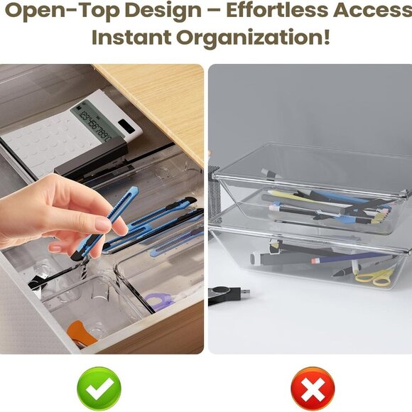 21 PCS Clear Drawer Organizer Storage Bins, 21 Piece Set, Organizers and Storage - Picture 4 of 7